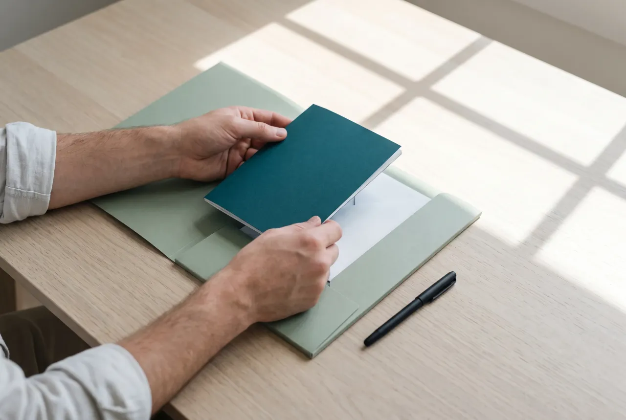 Documentos ordenados en una carpeta